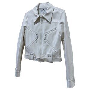 COURREGES WHITE VINYL JACKET - SIZE 38 - XS - NEW WITHOUT TAG